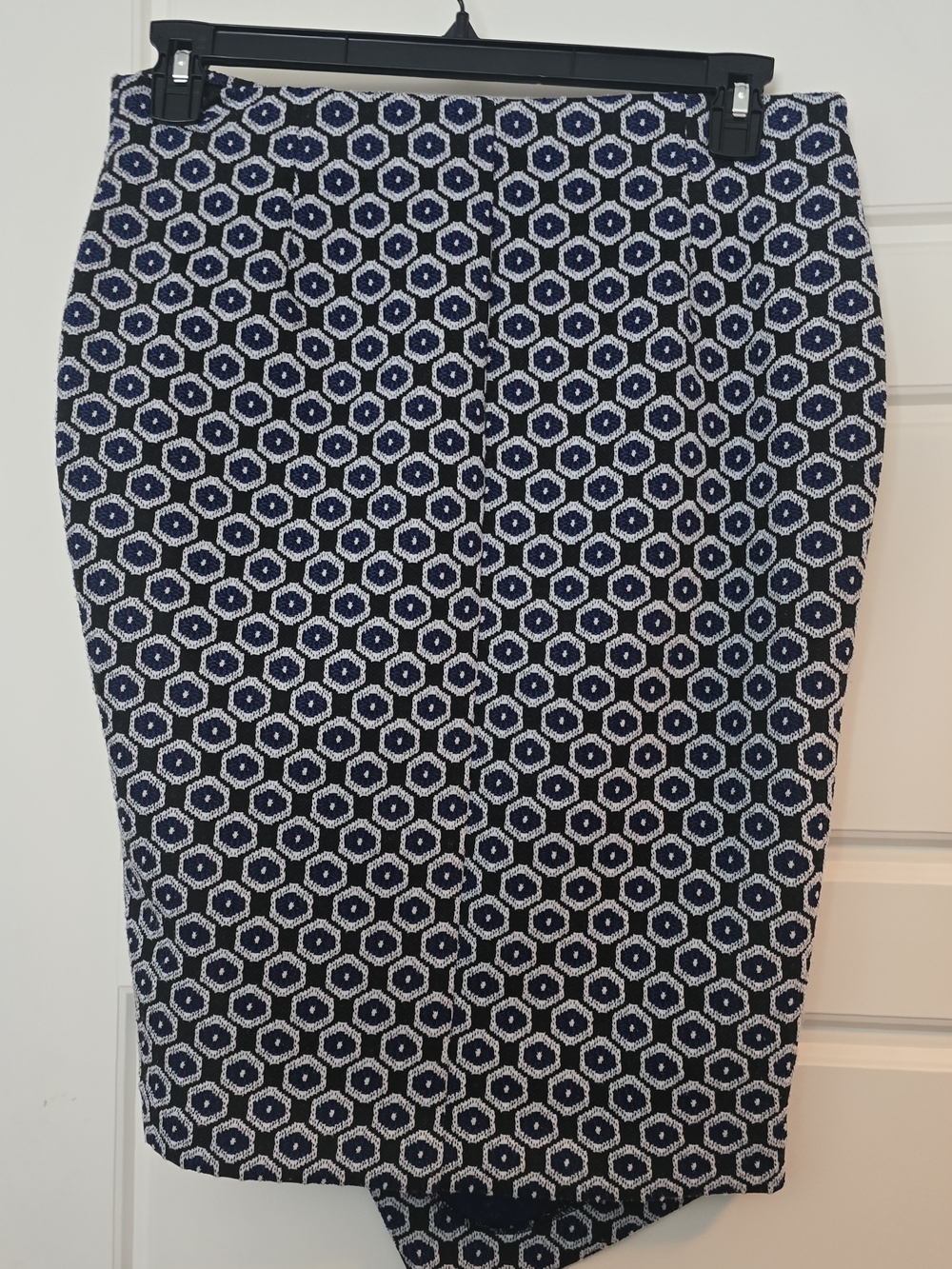 M&S Navy & White Geometric Skirt Suit Set - Picture 4 of 7